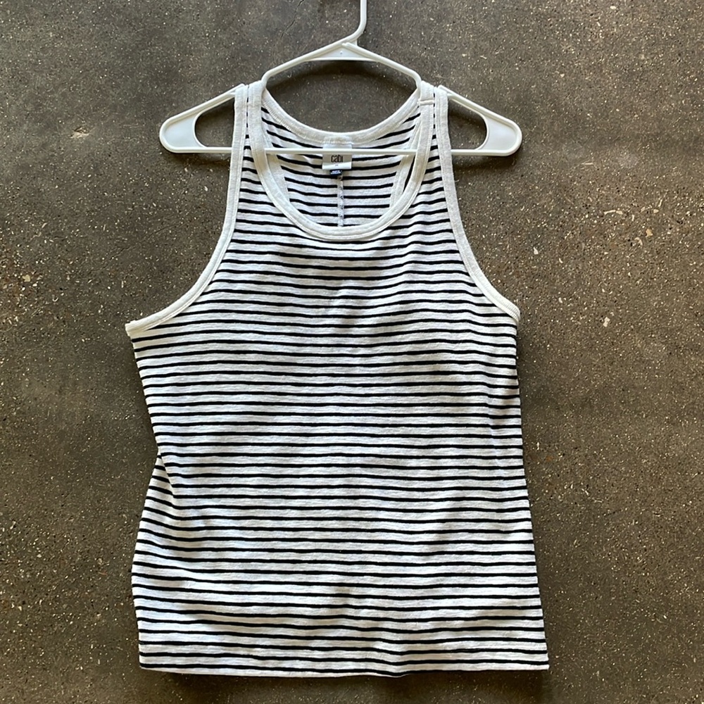 Cabi tank top. Black and white stripe
